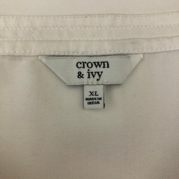 NWT Crown & Ivy White Tencel Blouse Size XL - Picture 7 of 9